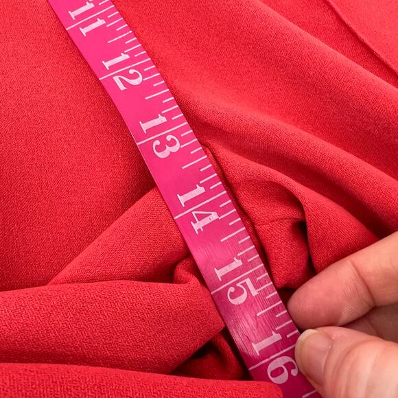 Vintage Jumpsuit 60s 70s Hand Made Wide Leg Womens Mediium Coral Red White Lace - Picture 11 of 13